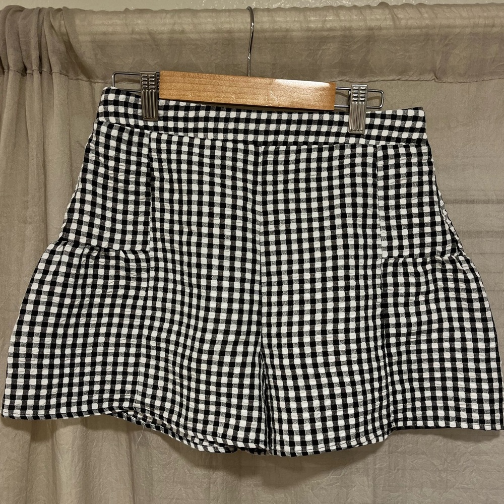 Black and White Gingham Women's Shorts